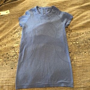Blue Lululemon workout t-shirt top